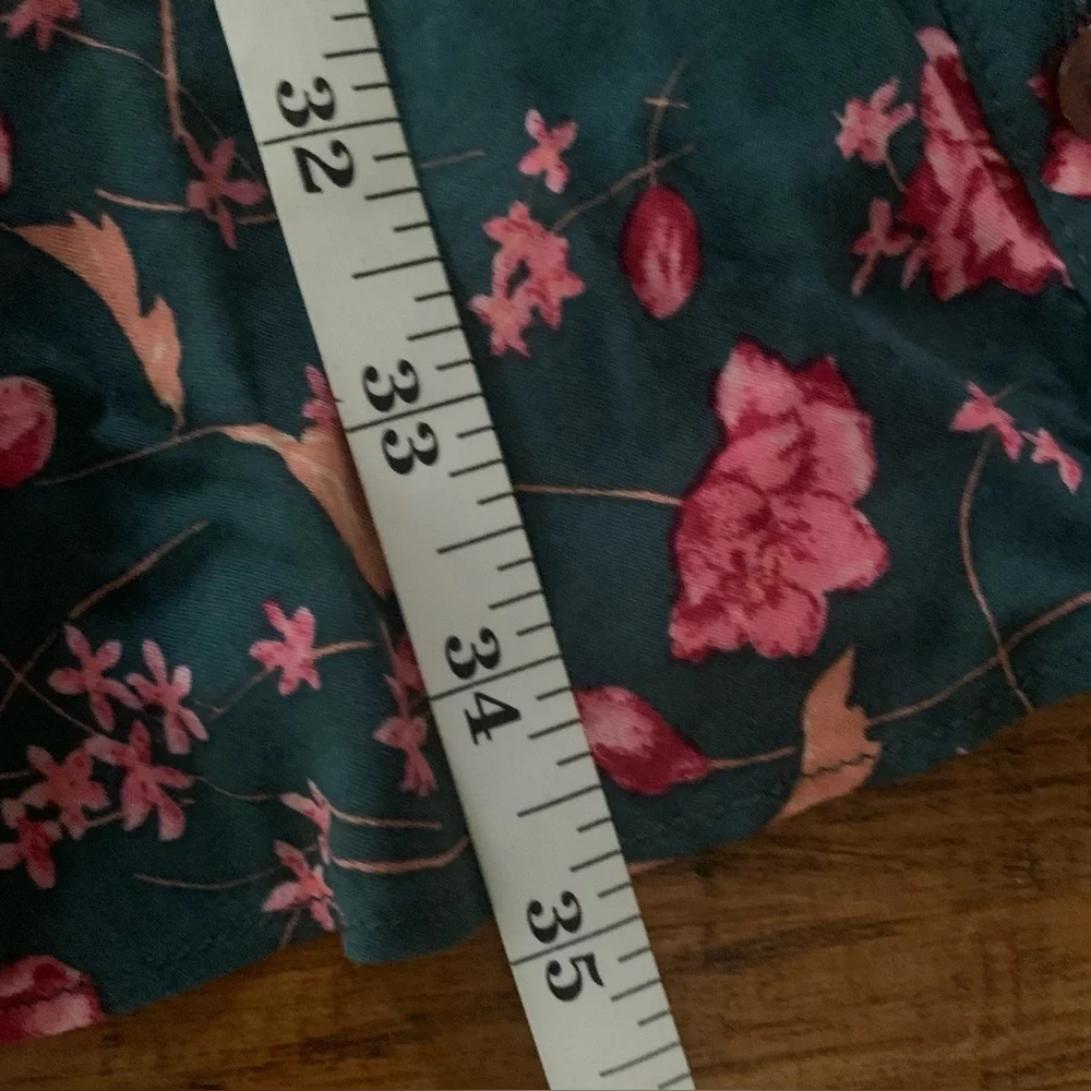 Free People Floral Fields Mini Dress in Emerald Green Sz M